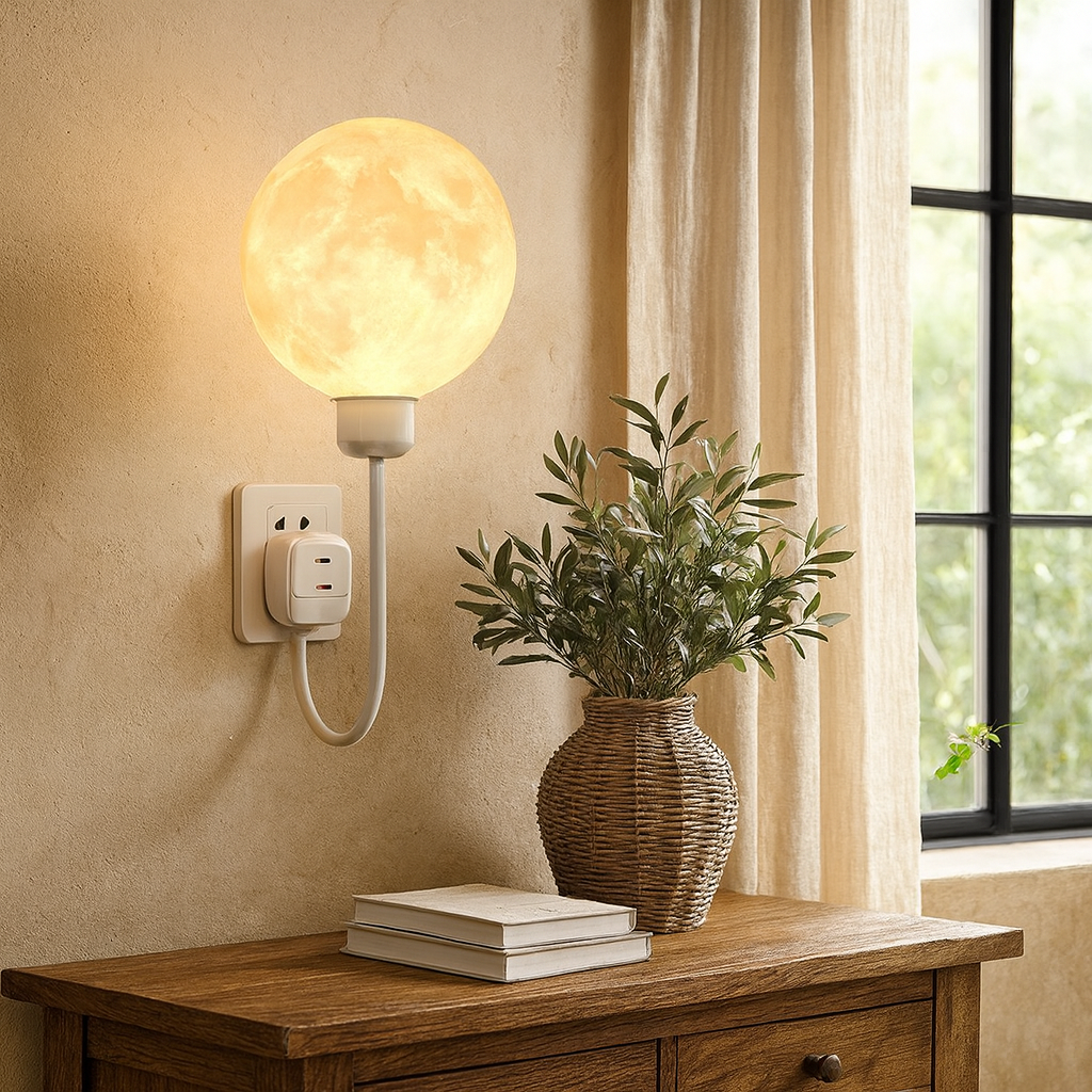 Modern Moon Wall Light  Plug-in LED Night Lamp - Product detail 4