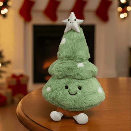 Christmas Tree Plush Toy  Soft Green Holiday Figurine With Star - Product showcase