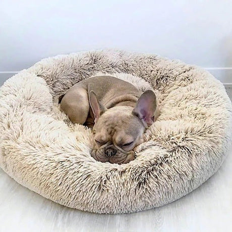 Plush Dog Bed  Round Orthopedic Design with Washable Cover - Product showcase