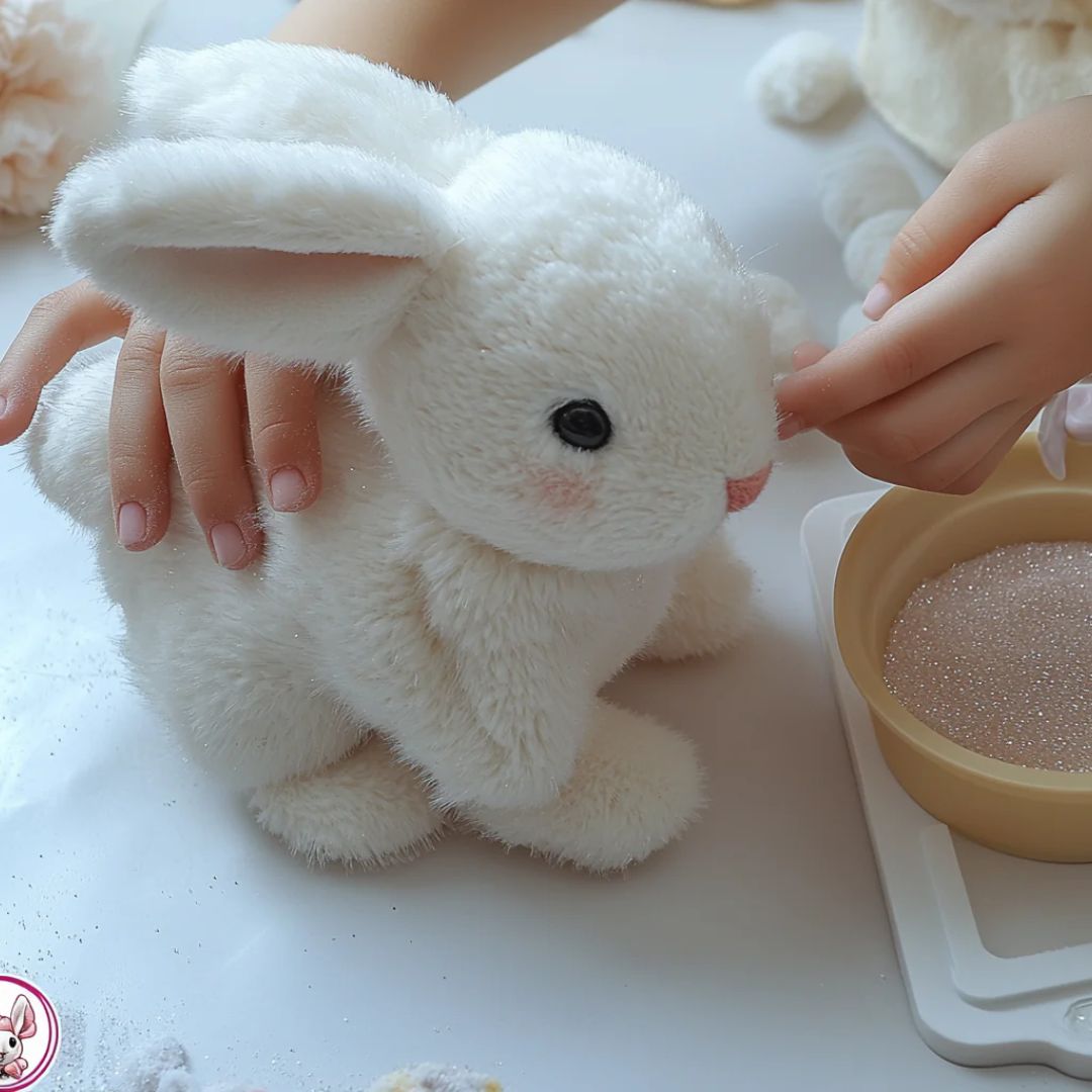 Pink Plush Bunny  Realistic Ultra-Soft Rabbit Toy - Product example