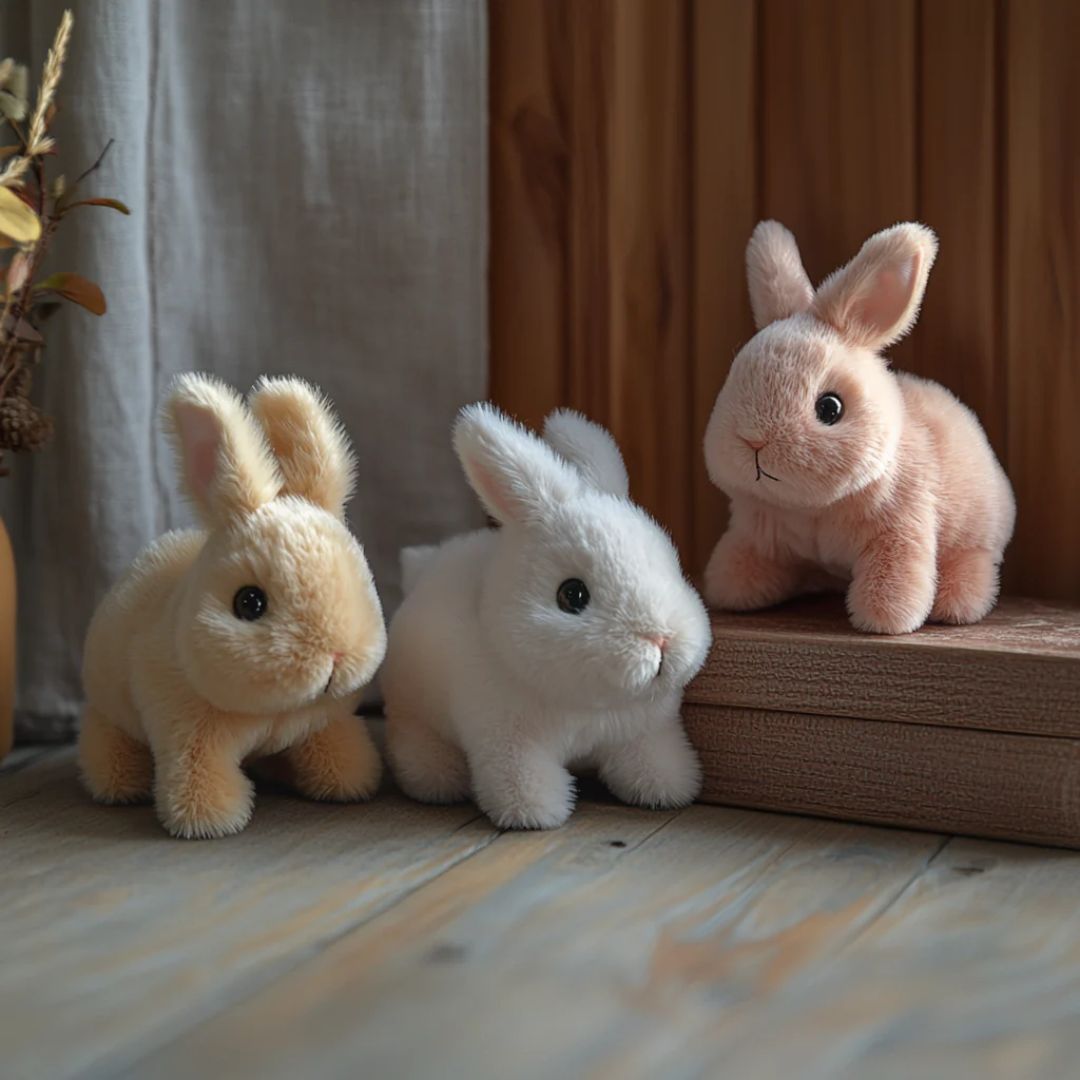 Pink Plush Bunny  Realistic Ultra-Soft Rabbit Toy - Product detail 4