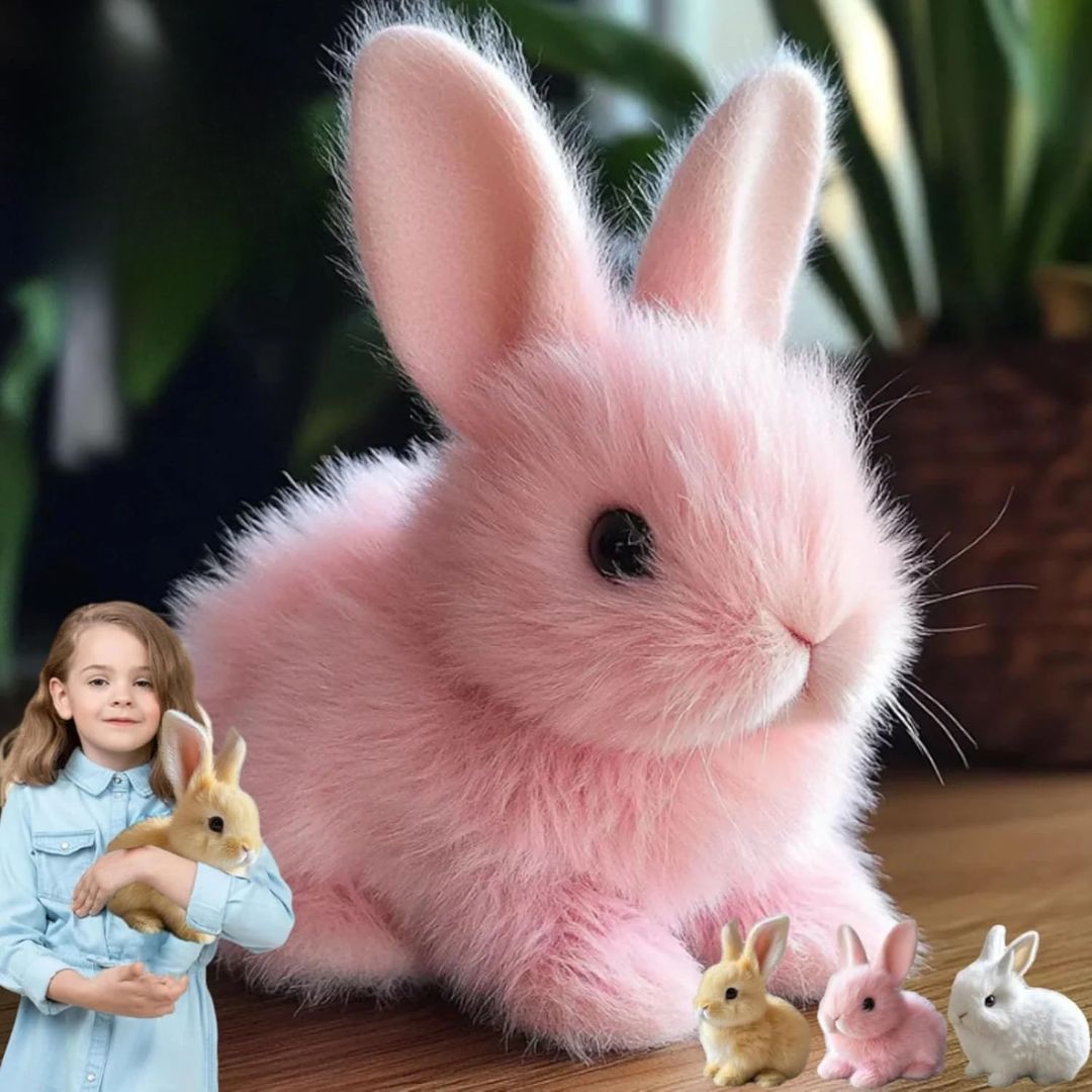 Pink Plush Bunny  Realistic Ultra-Soft Rabbit Toy - Product detail 5