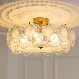 Floral Glass Ceiling Light  Textured Clear Shade Gold Finish - Product detail 14