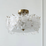 Floral Glass Ceiling Light  Textured Clear Shade Gold Finish - Product detail 16