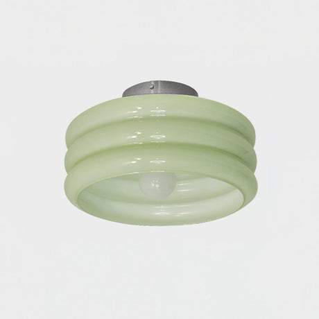 Art Deco Ceiling Light  Ribbed Glass Shade with Brass Mount - Product detail 11