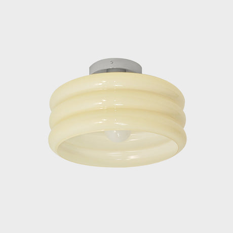 Art Deco Ceiling Light  Ribbed Glass Shade with Brass Mount - Product detail 9