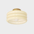 Art Deco Ceiling Light  Ribbed Glass Shade with Brass Mount - Product detail 8