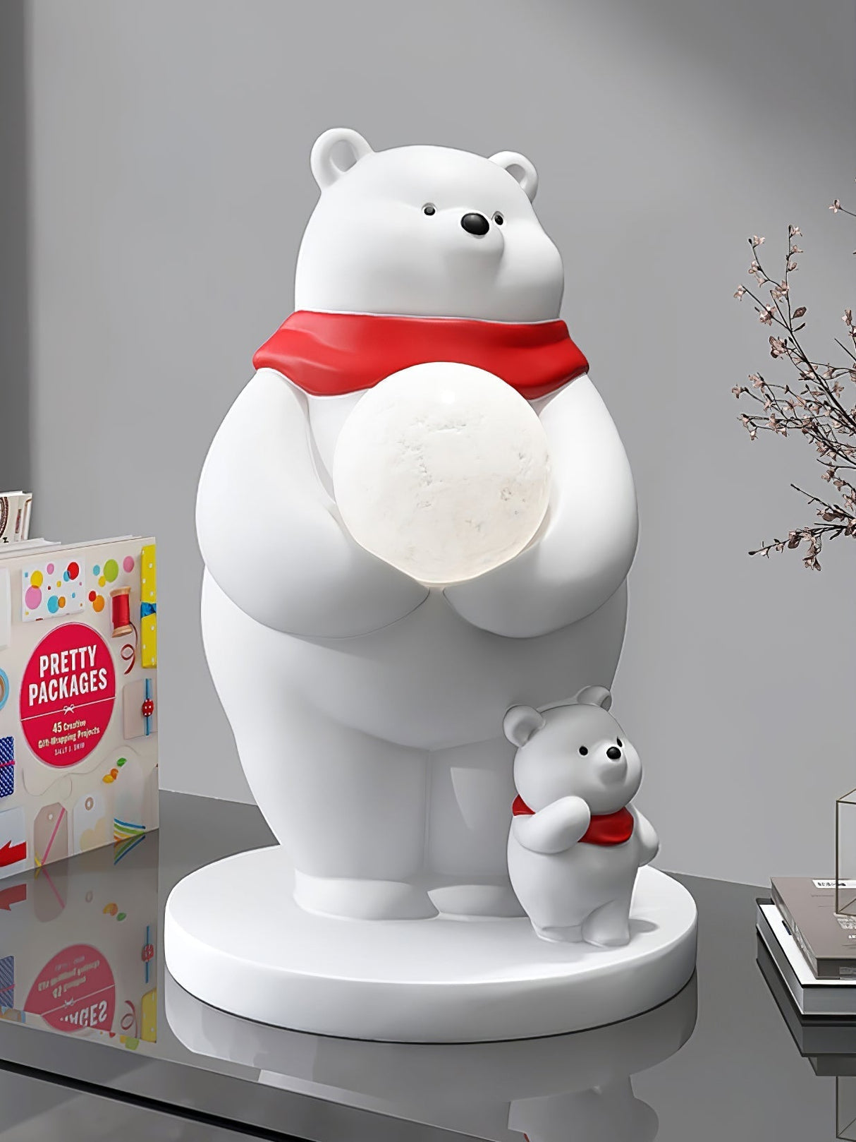 Kids Polar Bear Table Lamp  LED Night Light with Baby Bear Design - Product detail 6