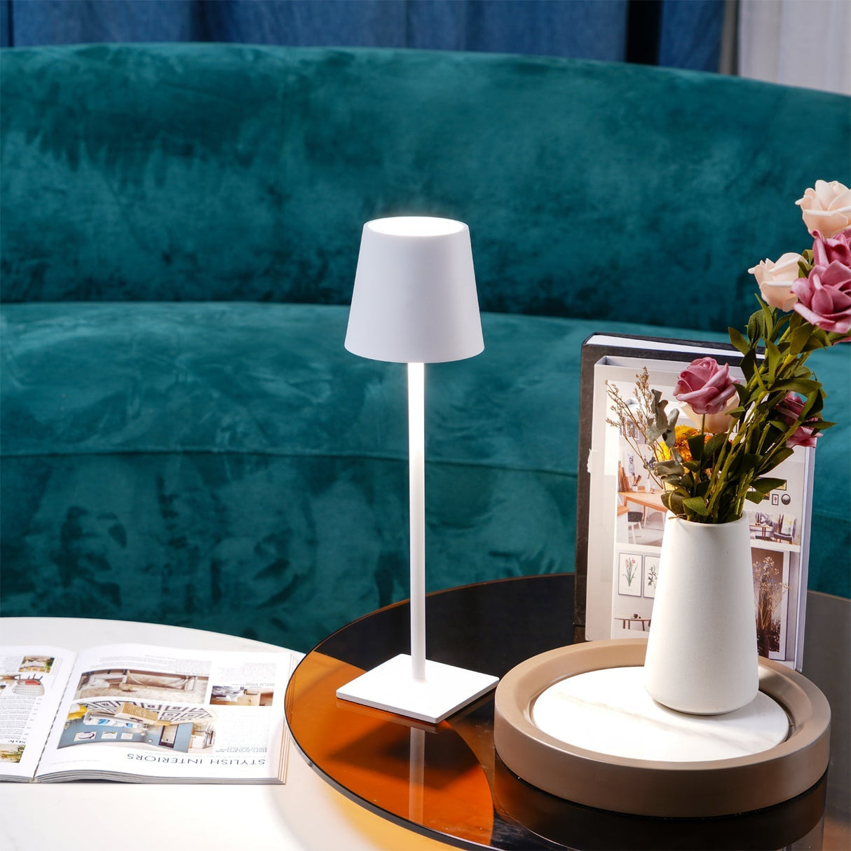Modern LED Table Lamp  Gold Metal Touch Control Rechargeable - Product detail 14