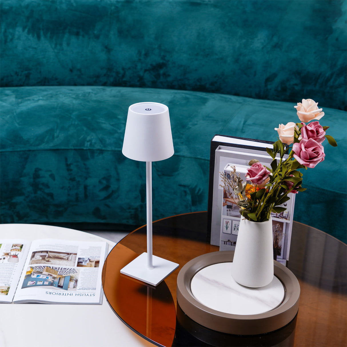 Modern LED Table Lamp  Gold Metal Touch Control Rechargeable - Product detail 13