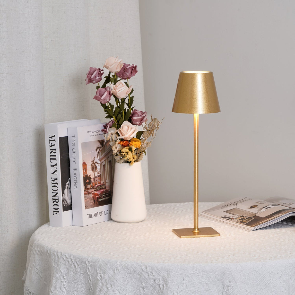 Modern LED Table Lamp  Gold Metal Touch Control Rechargeable - Product detail 10