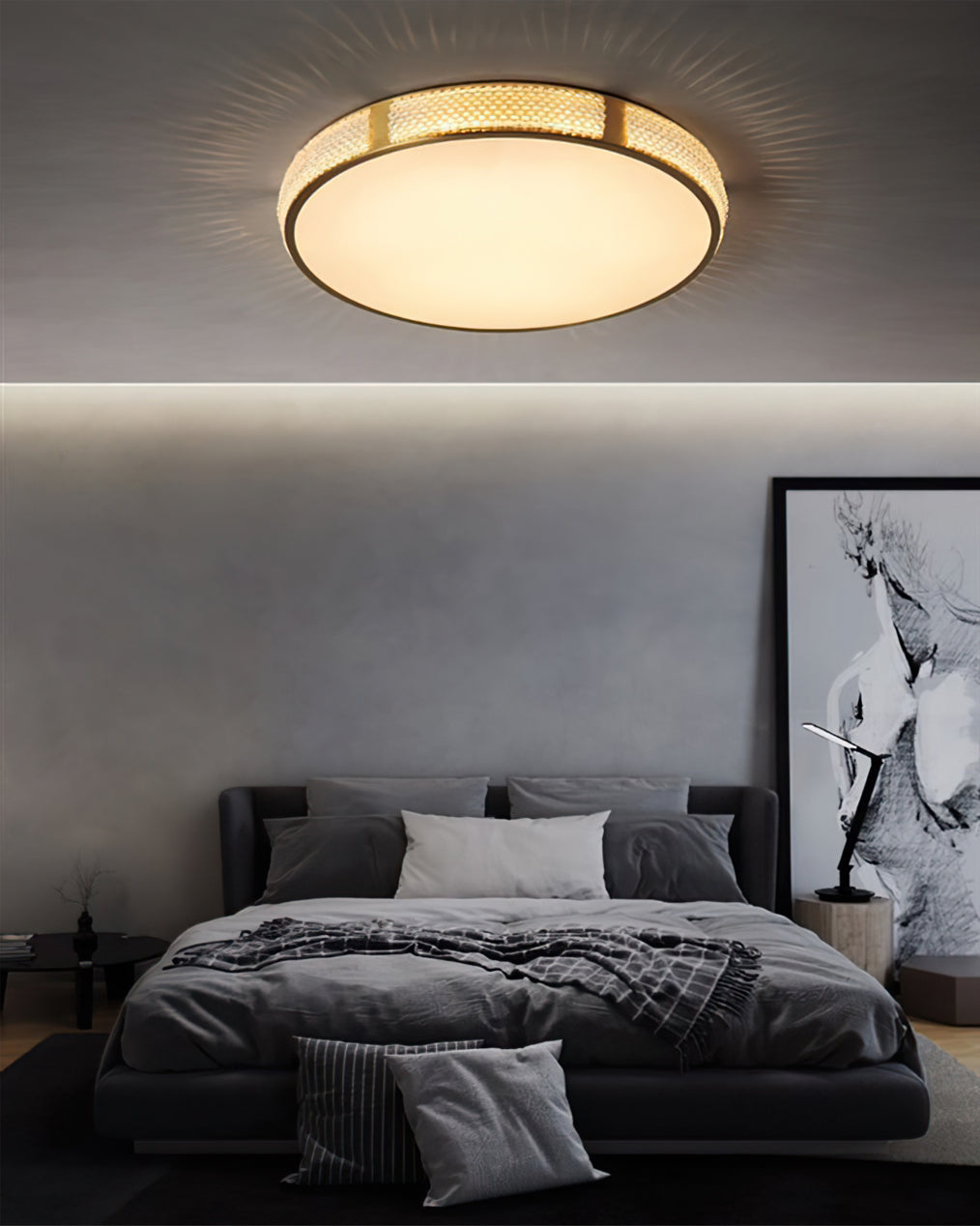 Modern Ceiling Light  Crystal Brass Trim Design - Product detail 9