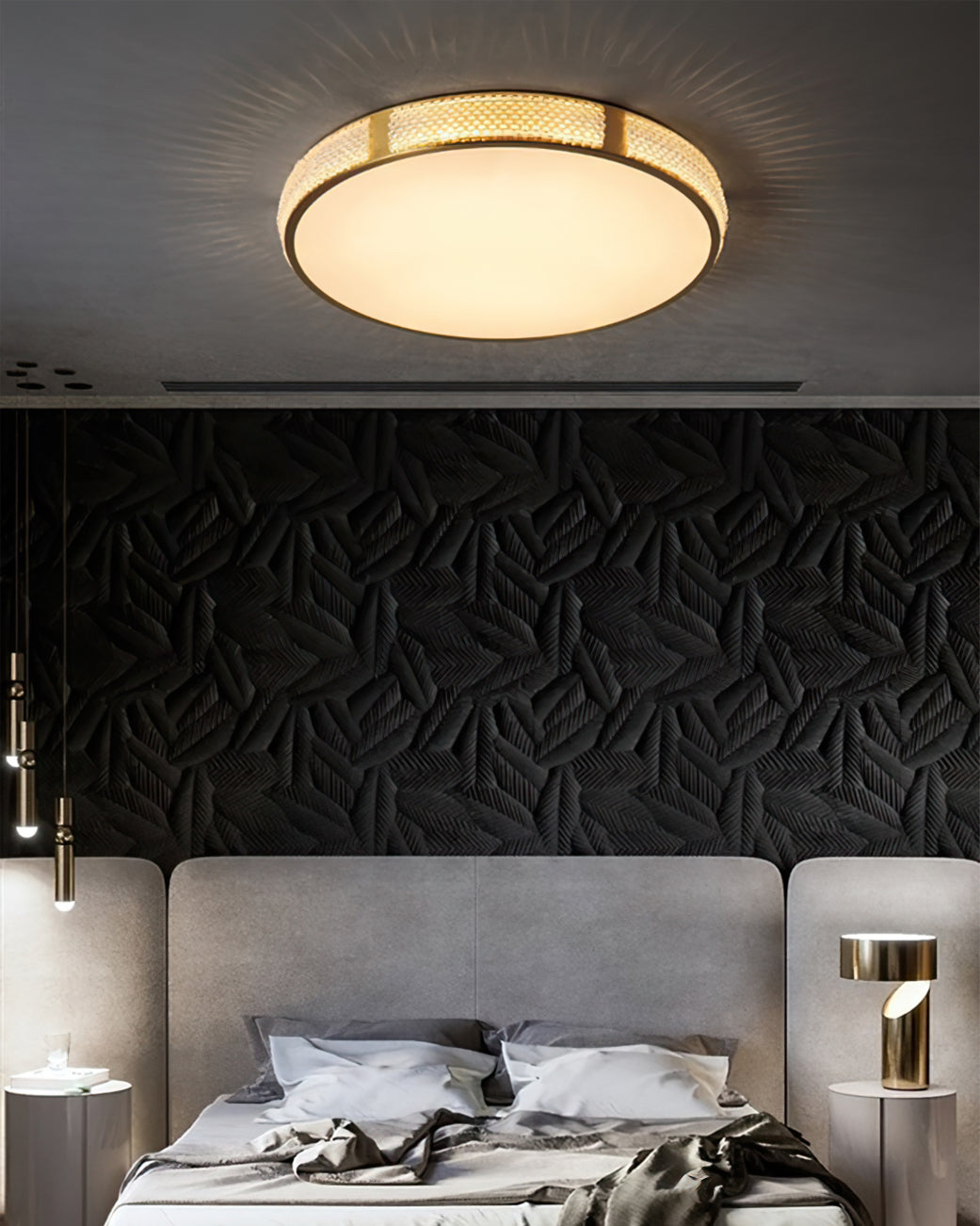 Modern Ceiling Light  Crystal Brass Trim Design - Product detail 10