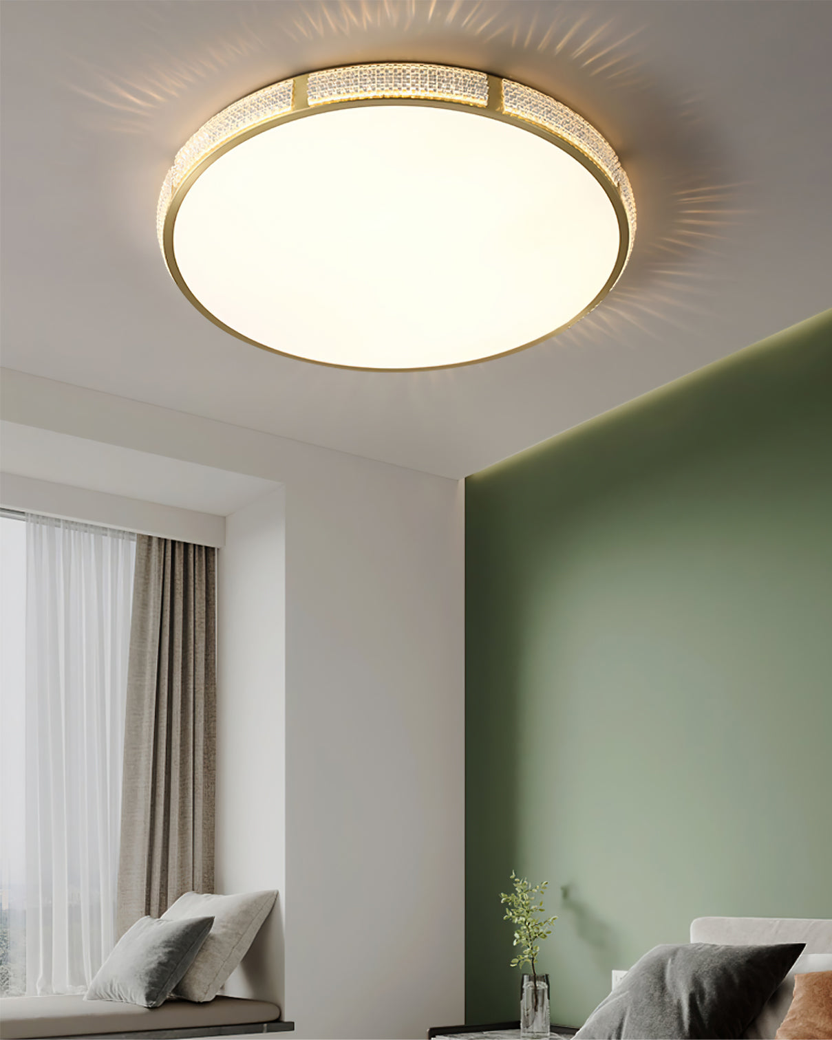 Modern Ceiling Light  Crystal Brass Trim Design - Product detail 6
