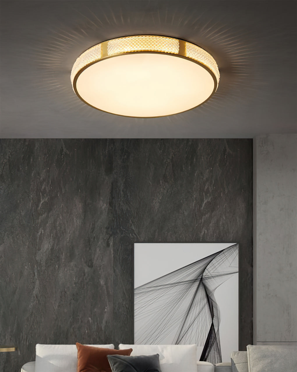 Modern Ceiling Light  Crystal Brass Trim Design - Product detail 8