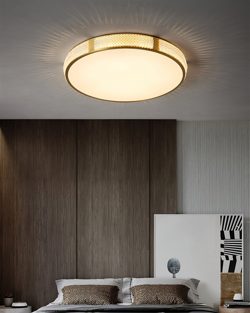 Modern Ceiling Light  Crystal Brass Trim Design - Product detail 4