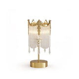 Crystal Table Lamp  Crown Design With Glass Pendants - Product detail 11