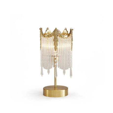 Crystal Table Lamp  Crown Design With Glass Pendants - Product detail 11