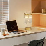 Crystal Table Lamp  Crown Design With Glass Pendants - Product example