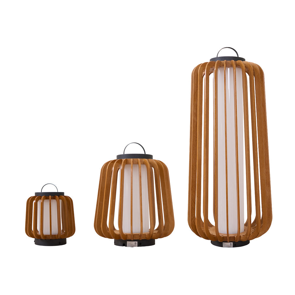 Modern Outdoor Table Lamp  Wood Slat Lantern Design - Product detail 33