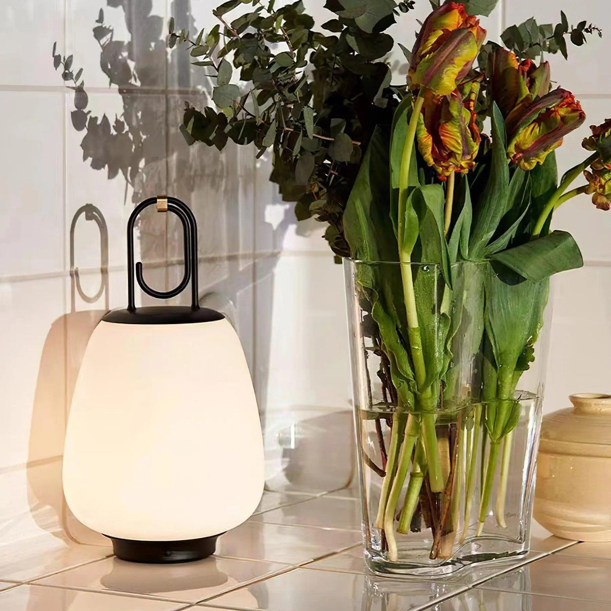 Portable Lantern Table Lamp  Japandi Style Glass Design - Product detail 15