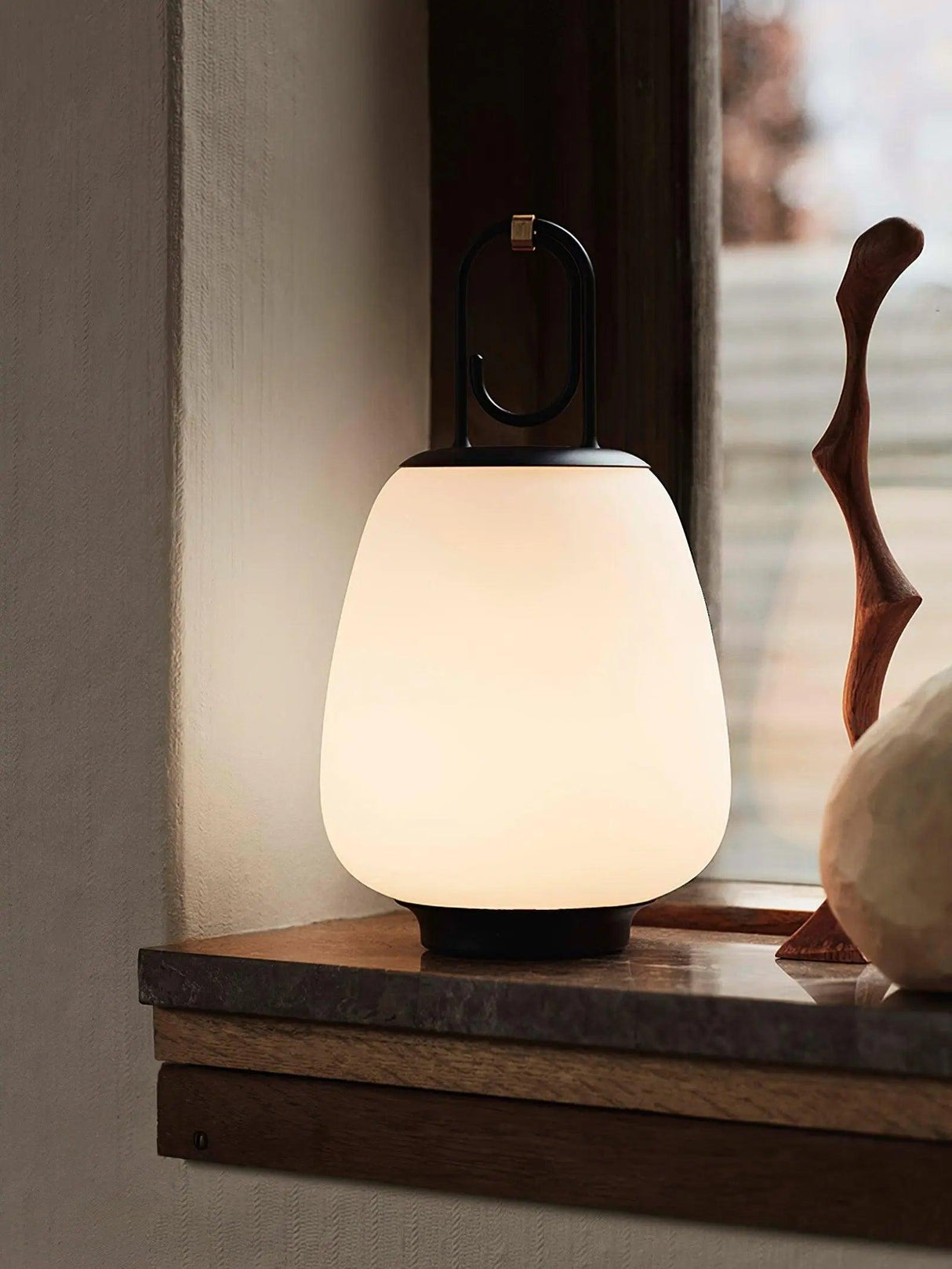 Portable Lantern Table Lamp  Japandi Style Glass Design - Product detail 17