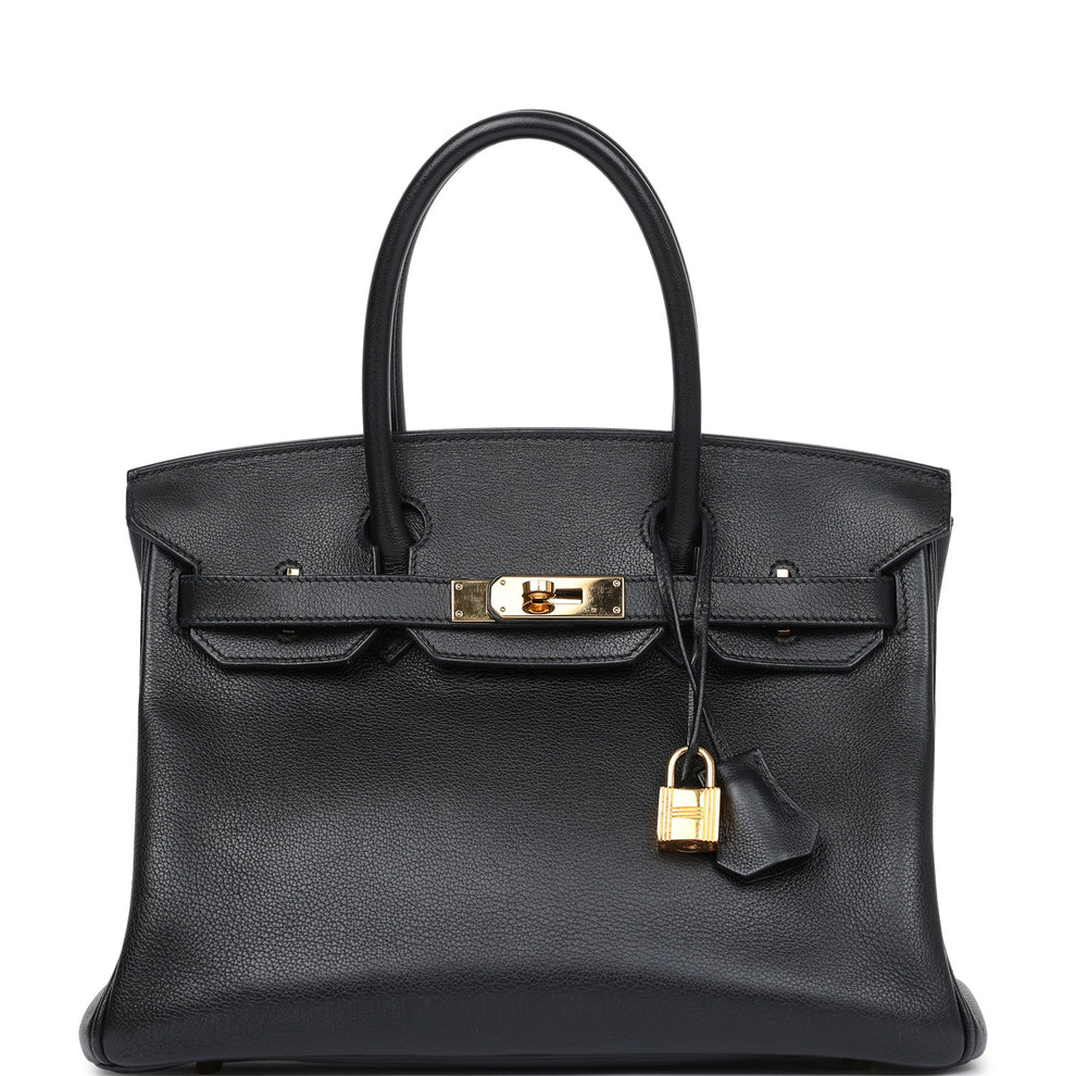 Classic Leather Tote Bag  Gold Hardware Lock Detail - Product showcase