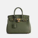 Classic Leather Tote Bag  Gold Hardware Lock Detail - Product detail 16