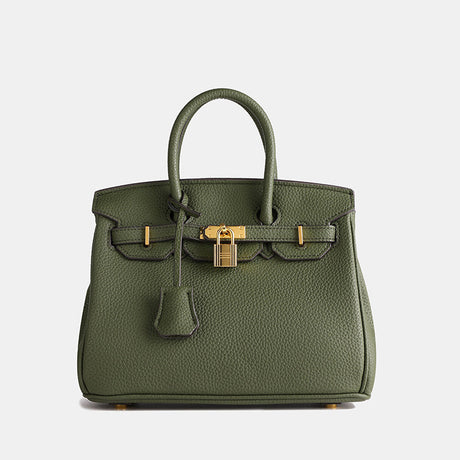 Classic Leather Tote Bag  Gold Hardware Lock Detail - Product detail 16