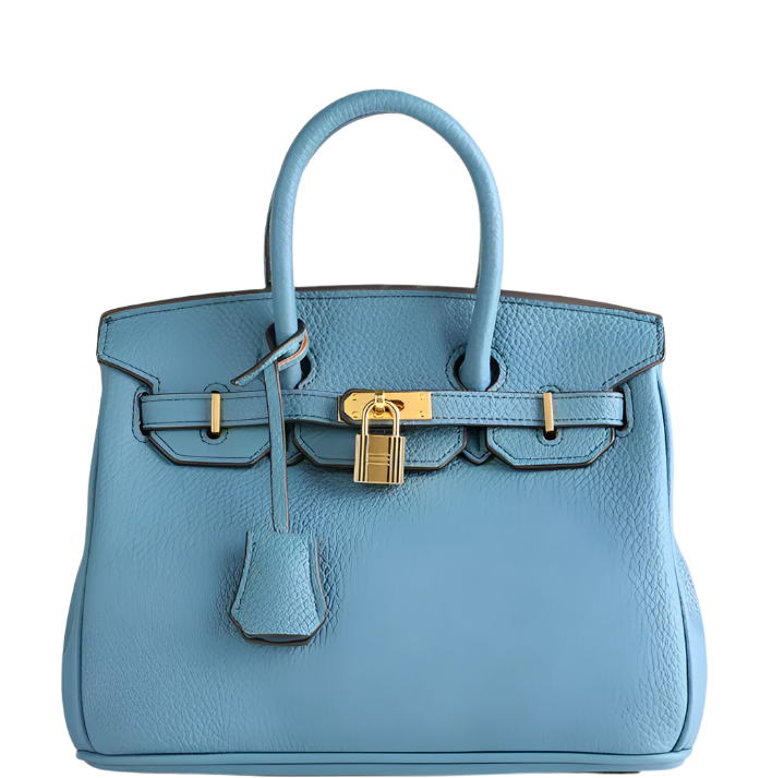 Classic Leather Tote Bag  Gold Hardware Lock Detail - Product detail 6