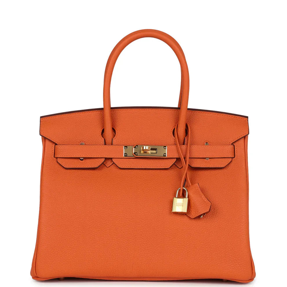 Classic Leather Tote Bag  Gold Hardware Lock Detail - Product detail 7