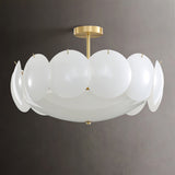 Modern Glass Ceiling Light  Brass Frame With Circular Accents - Product detail 11