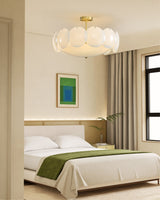 Modern Glass Ceiling Light  Brass Frame With Circular Accents - Product detail 5