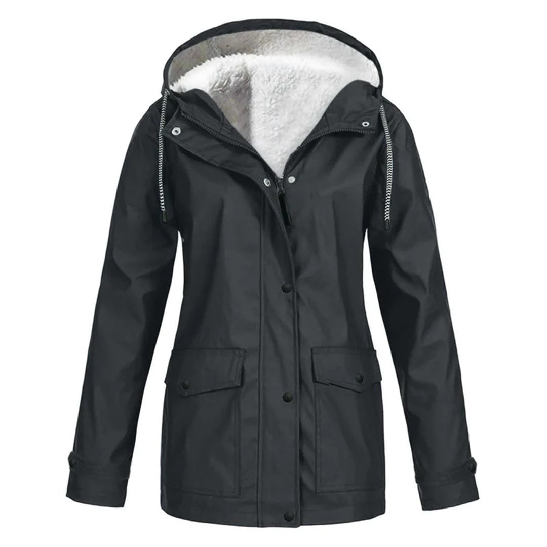 Waterproof Winter Jacket  Fleece Lined Hooded Raincoat - Product detail 10