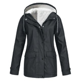Waterproof Winter Jacket  Fleece Lined Hooded Raincoat - Product detail 10