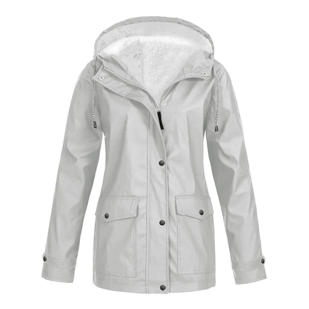 Waterproof Winter Jacket  Fleece Lined Hooded Raincoat - Product detail 7