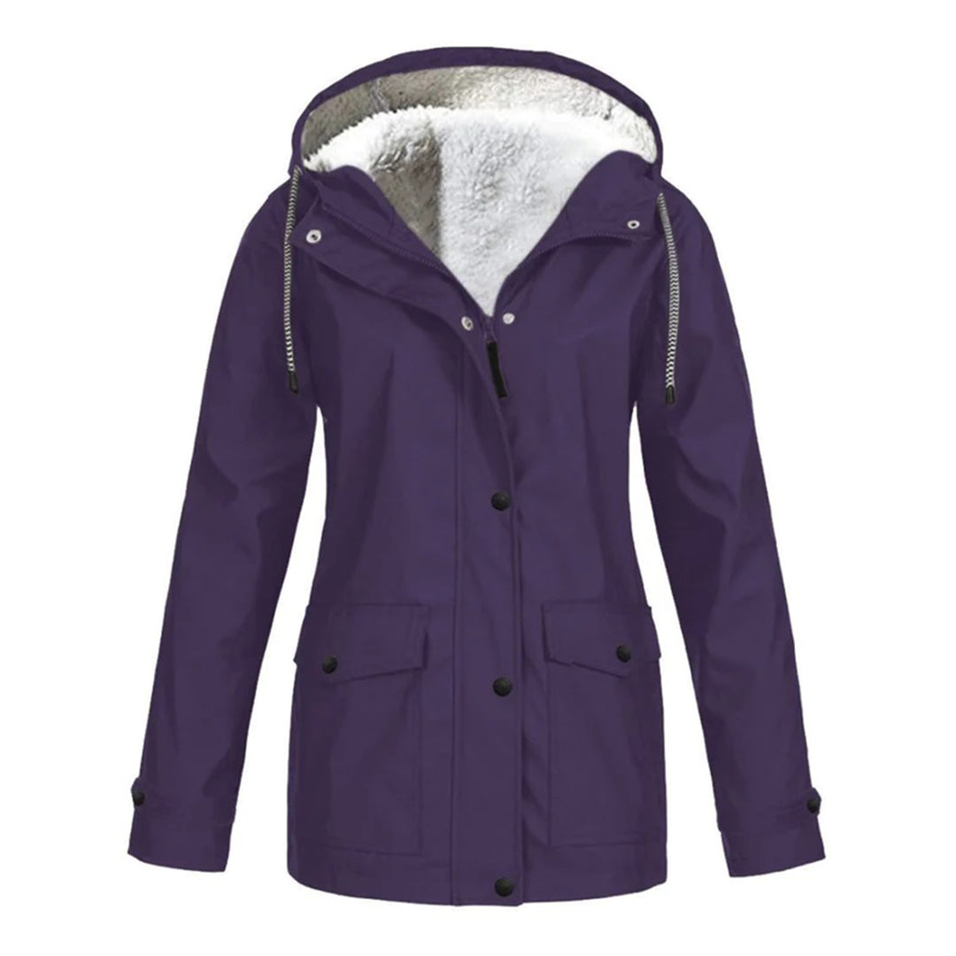 Waterproof Winter Jacket  Fleece Lined Hooded Raincoat - Product detail 9