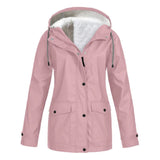 Waterproof Winter Jacket  Fleece Lined Hooded Raincoat - Product detail 4