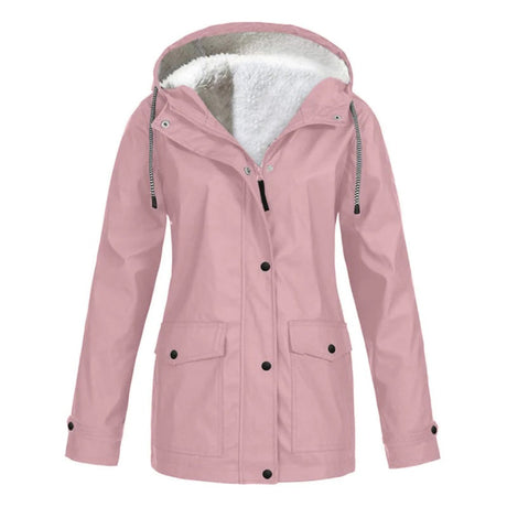 Waterproof Winter Jacket  Fleece Lined Hooded Raincoat - Product detail 4