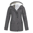 Waterproof Winter Jacket  Fleece Lined Hooded Raincoat - Detailed view