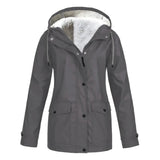 Waterproof Winter Jacket  Fleece Lined Hooded Raincoat - Product showcase