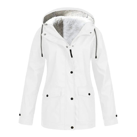 Waterproof Winter Jacket  Fleece Lined Hooded Raincoat - Product example