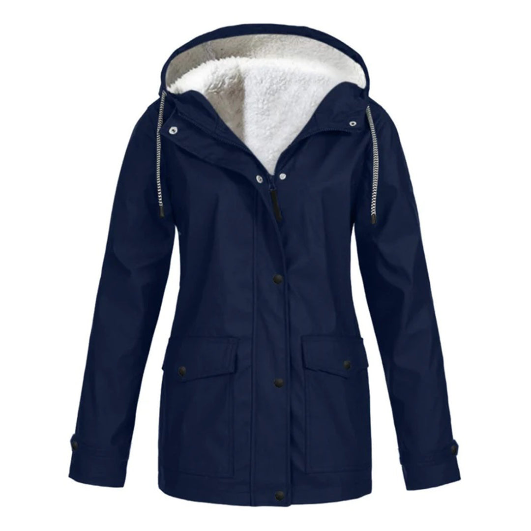 Waterproof Winter Jacket  Fleece Lined Hooded Raincoat - Product detail 5