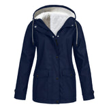 Waterproof Winter Jacket  Fleece Lined Hooded Raincoat - Product detail 5