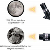Astronomical Refracting Telescope  70mm Aperture with Phone Mount - Detailed view