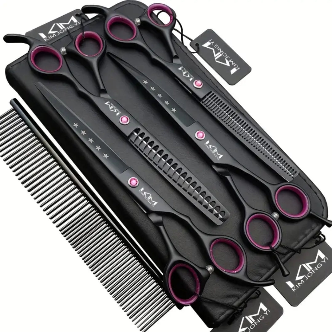 Professional Pet Grooming Kit  Premium Stainless Steel Scissors Set - Product showcase
