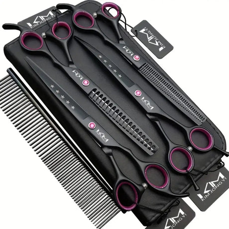 Professional Pet Grooming Kit  Premium Stainless Steel Scissors Set - Product showcase