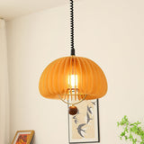 Modern Pendant Light  Orange Dome Slat Design - Product detail 5