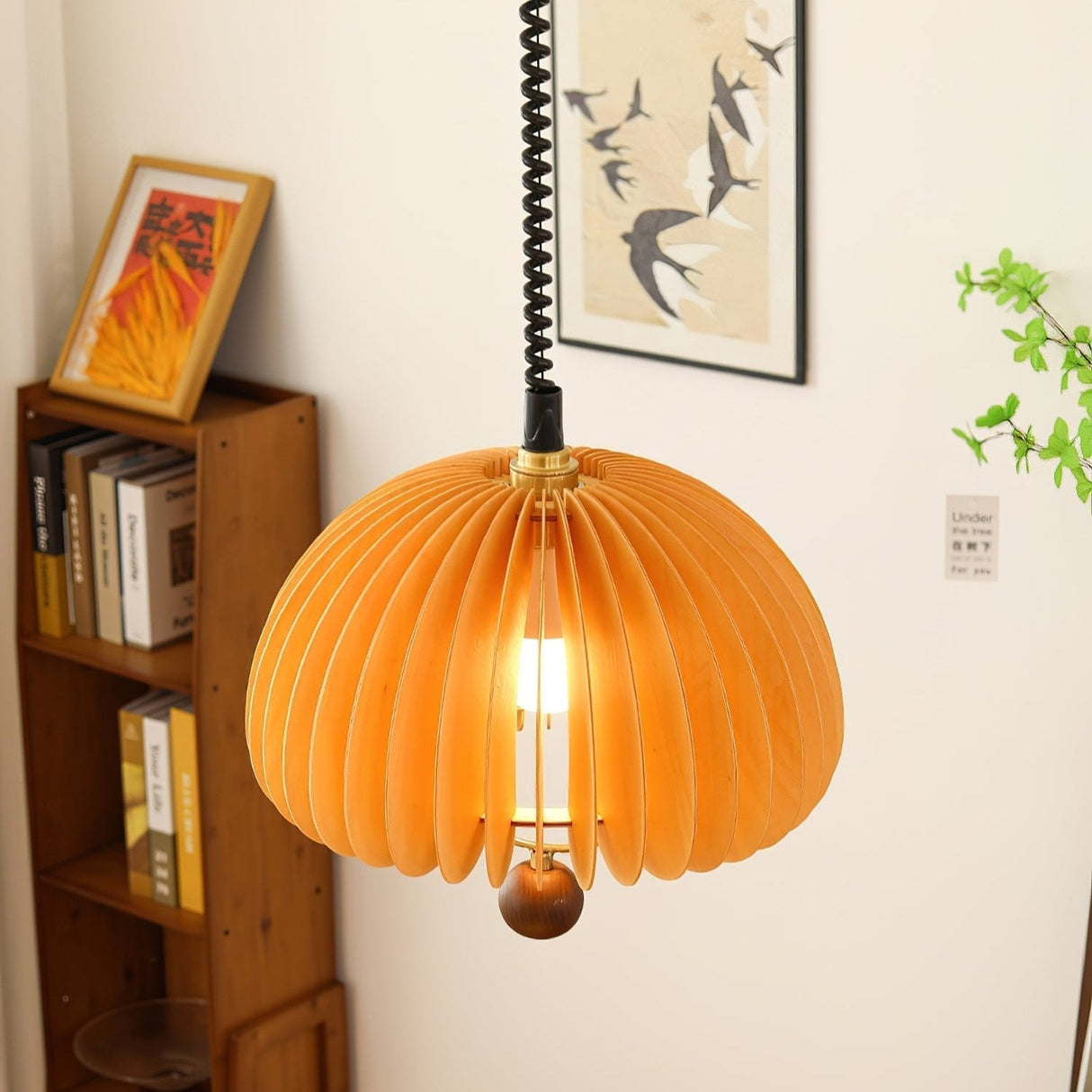 Modern Pendant Light  Orange Dome Slat Design - Product detail 9