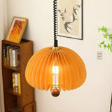 Modern Pendant Light  Orange Dome Slat Design - Product example